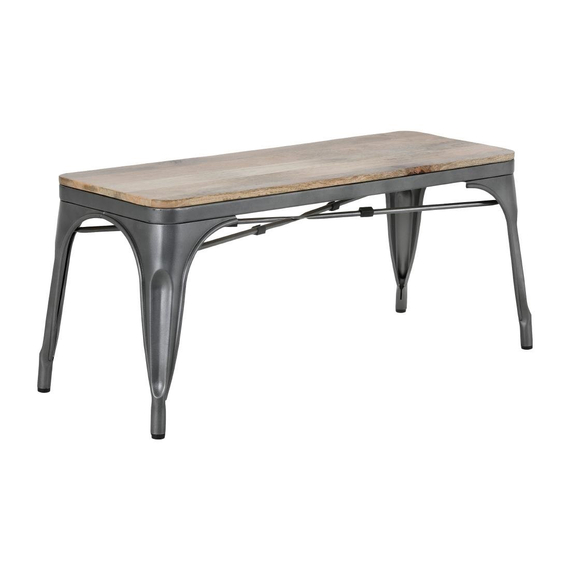 Bolero Bistro Sitzbank Innenbereich Mangoholz & Gunmetal Stahlrahmen 1000mm (2 Stück) 1 Bolero Bistro Sitzbank Innenbereich Mangoholz & Gunmetal Stahlrahmen 1000mm (2 Stück)