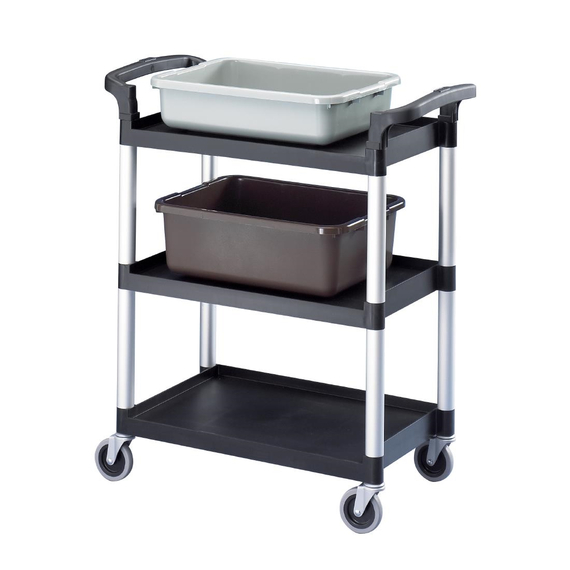 Cambro Servierwagen mit 3 Ablagen schwarz 1 Cambro Servierwagen mit 3 Ablagen schwarz