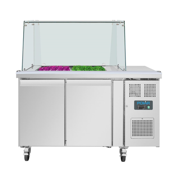 Polar U-Serie Premium Zweitürige Saladette Thekenkühlschrank der mit Schutz 2 Polar U-Serie Premium Zweitürige Saladette Thekenkühlschrank der mit Schutz