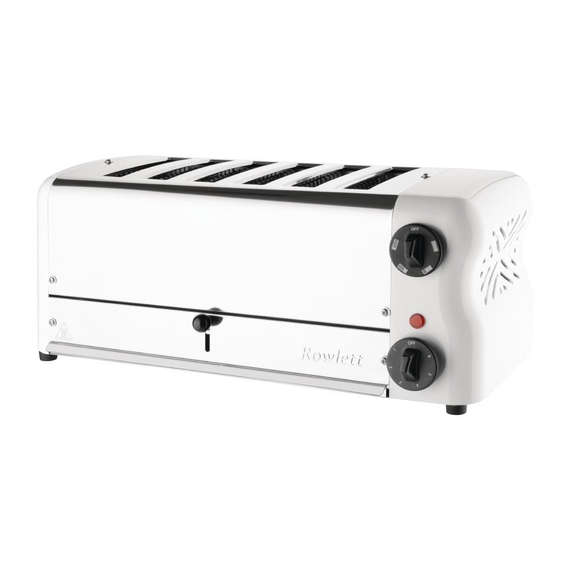 Toaster Weiß 6 Schlitze mit 2 zusätzlichen Elementen und Sandwichkäfig 1 Toaster Weiß 6 Schlitze mit 2 zusätzlichen Elementen und Sandwichkäfig