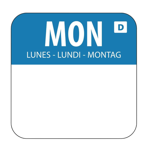 Hygiplas Selbstauflösende Lebensmittelrotationsetiketten Montag (1000 Stück) Hygiplas Selbstauflösende Lebensmittelrotationsetiketten Montag (1000 Stück)