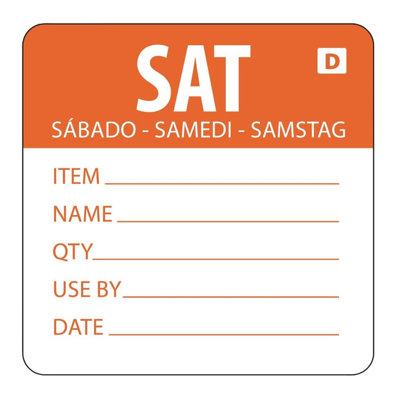 Hygiplas auflösbare Etiketten Samstag orange (250 Stück) Hygiplas auflösbare Etiketten Samstag orange (250 Stück)