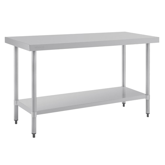 Vogue Edelstahl Arbeitstisch mit Regalboden 150 x 60cm 1 Vogue Edelstahl Arbeitstisch mit Regalboden 150 x 60cm