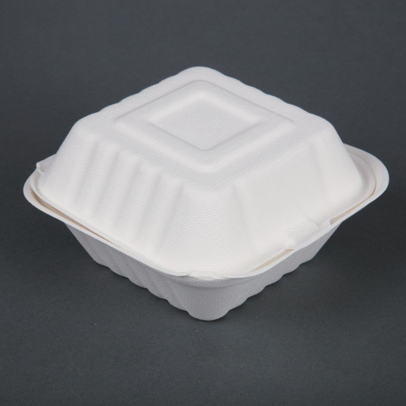 Fiesta Compostable kompostierbare Zuckerrohr Burgerboxen 14,9cm (500 Stück) 2 Fiesta Compostable kompostierbare Zuckerrohr Burgerboxen 14,9cm (500 Stück)