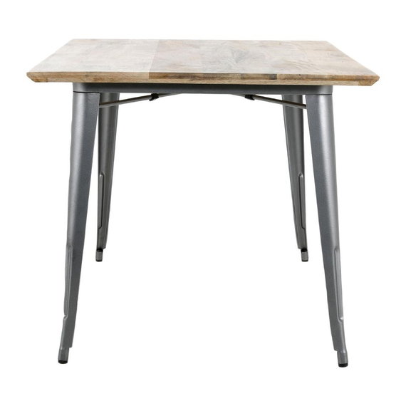 Bolero Bistro Esstisch Mango Holzplatte Gunmetal Rahmen 1450mm 1 Bolero Bistro Esstisch Mango Holzplatte Gunmetal Rahmen 1450mm