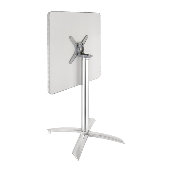 Bolero quadratischer klappbarer Tisch Edelstahl 1 Bein 60cm 1 Bolero quadratischer klappbarer Tisch Edelstahl 1 Bein 60cm