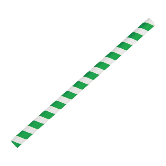 Fiesta Compostable Smoothie-Trinkhalm Papier grün gestreift 21cm (250 Stück) Fiesta Compostable Smoothie-Trinkhalm Papier grün gestreift 21cm (250 Stück)