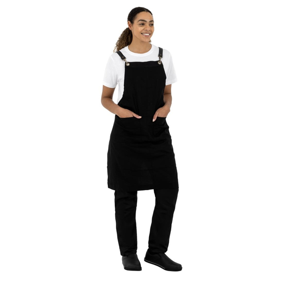 Southside Leinen Latzschürze Schwarz 2 Southside Leinen Latzschürze Schwarz