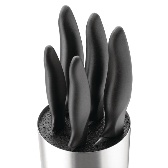 Nisbets Essentials Messerblock mit 5-teiligem Messerset 3 Nisbets Essentials Messerblock mit 5-teiligem Messerset
