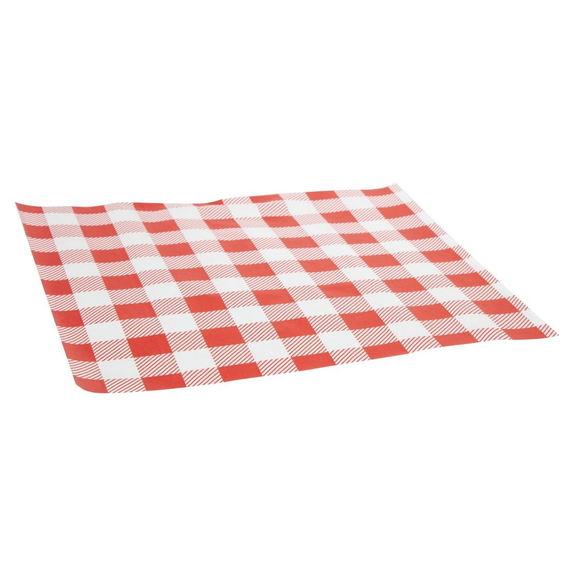 Rot kariertes Pergamentpapier 25x25cm (200 Stück) 4 Rot kariertes Pergamentpapier 25x25cm (200 Stück)