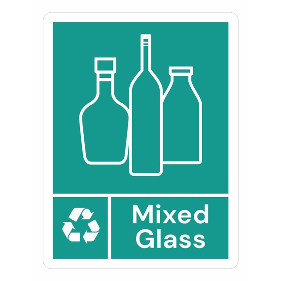 Jantex Slim Bin Label Mixed Glass Jantex Slim Bin Label Mixed Glass
