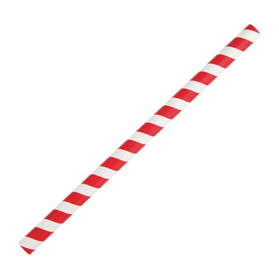 Fiesta Compostable Smoothie-Trinkhalm Papier rot gestreift 21cm (250 Stück) Fiesta Compostable Smoothie-Trinkhalm Papier rot gestreift 21cm (250 Stück)