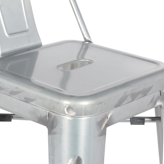 Bolero Bistro Hochhocker aus verzinktem Stahl mit Rückenlehne (4 Stück) 6 Bolero Bistro Hochhocker aus verzinktem Stahl mit Rückenlehne (4 Stück)
