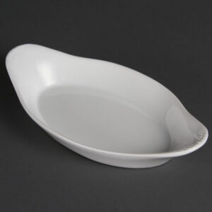 Olympia Whiteware ovale Gratinschalen weiß 23 x 13cm (6 Stück)