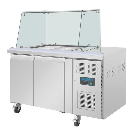 Polar U-Serie Premium Zweitürige Saladette Thekenkühlschrank der mit Schutz 7 Polar U-Serie Premium Zweitürige Saladette Thekenkühlschrank der mit Schutz