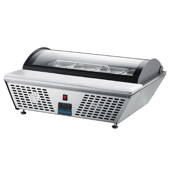 Polar G-Serie Energieeffizienter Tischkühlvitrine 4x GN 1/3 Polar G-Serie Energieeffizienter Tischkühlvitrine 4x GN 1/3