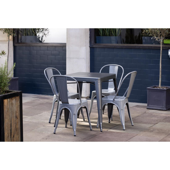 Bolero Bistro quadratischer Bistrotisch aus Stahl Grau 66cm 9 Bolero Bistro quadratischer Bistrotisch aus Stahl Grau 66cm