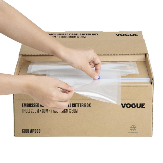 Vogue Vakuumrolle mit Cutterbox, geprägt, 200 mm und 300 mm, 2er-Set 4 Vogue Vakuumrolle mit Cutterbox, geprägt, 200 mm und 300 mm, 2er-Set