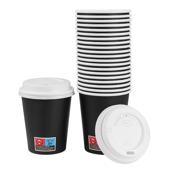 Nisbets Essentials Heiße Becher und Deckel Pack 8oz (350 Stück) 4 Nisbets Essentials Heiße Becher und Deckel Pack 8oz (350 Stück)