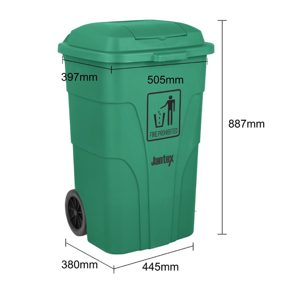 Jantex 120Ltr Mülltonne mit Fußpedal Grün 5 Jantex 120Ltr Mülltonne mit Fußpedal Grün