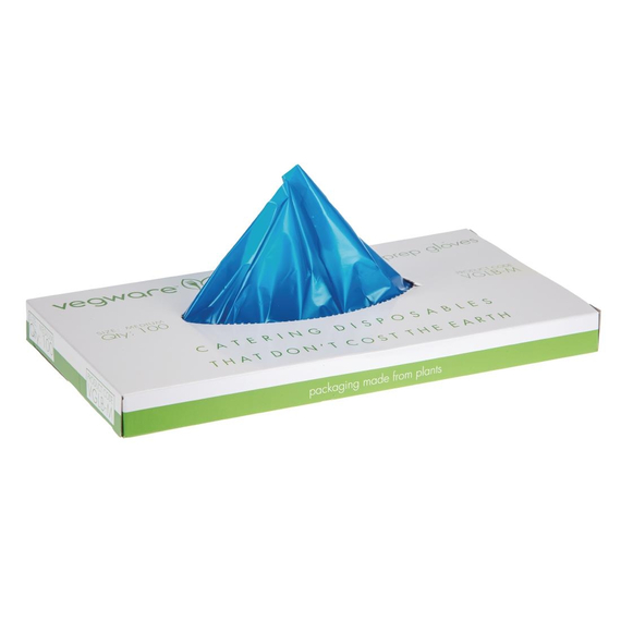 Vegware Compostable Food Prep Handschuhe Mittelblau (Packung mit 2400 Stück) 2 Vegware Compostable Food Prep Handschuhe Mittelblau (Packung mit 2400 Stück)