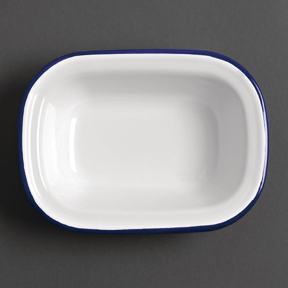 Olympia rechteckige Speiseschale weiß-blau 13,5 x 18cm (6 Stück) Olympia rechteckige Speiseschale weiß-blau 13,5 x 18cm (6 Stück)