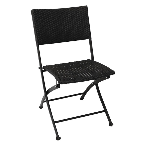 Bolero klappbare Rattanstühle mit Stahlrahmen schwarz (2 Stück) 3 Bolero klappbare Rattanstühle mit Stahlrahmen schwarz (2 Stück)