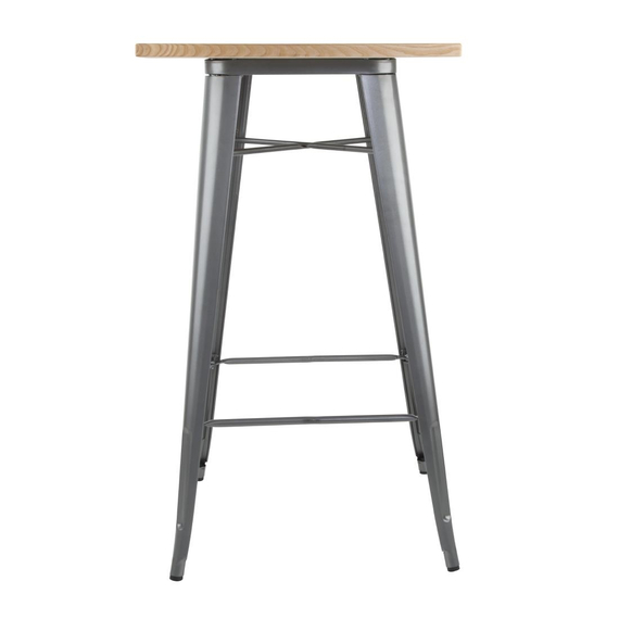 Bolero Bistro Bartisch mit Holzplatte grau 2 Bolero Bistro Bartisch mit Holzplatte grau