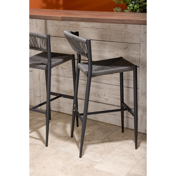 Bolero Eden PE Twist Rattan Outdoor Barhocker Charcoal (2 Stück) 6 Bolero Eden PE Twist Rattan Outdoor Barhocker Charcoal (2 Stück)