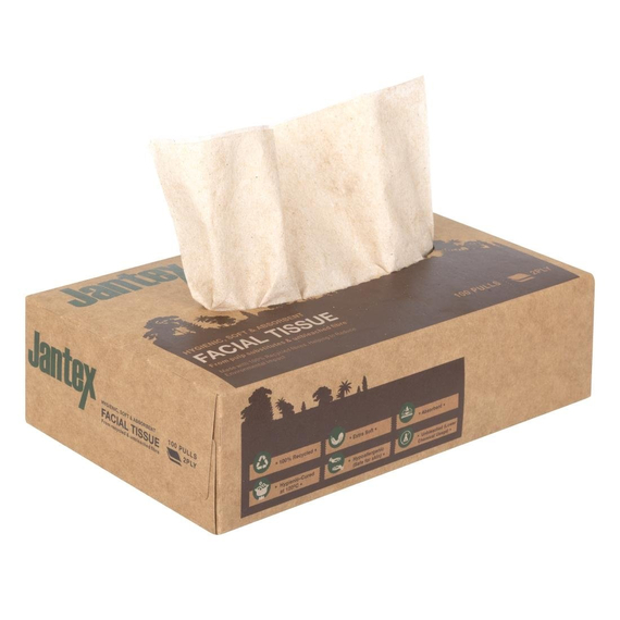 Jantex Green 100% Recycelte Gesichtstücher 100 Blatt (36 Stück) Jantex Green 100% Recycelte Gesichtstücher 100 Blatt (36 Stück)