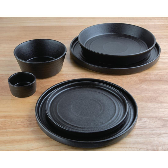 Olympia Cavolo Strukturierte schwarze Dip-Schale - 67mm (12 Stück) 1 Olympia Cavolo Strukturierte schwarze Dip-Schale - 67mm (12 Stück)