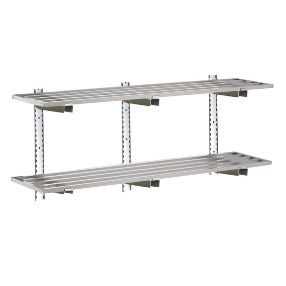 Gastro M Edelstahlwandregal 180cm breit 2 Gastro M Edelstahlwandregal 180cm breit