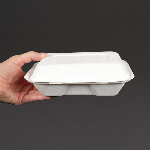 Vegware kompostierbare Einweg Menüboxen mit Klappdeckel aus Bagasse 22,8cm (200 Stück) 8 Vegware kompostierbare Einweg Menüboxen mit Klappdeckel aus Bagasse 22,8cm (200 Stück)