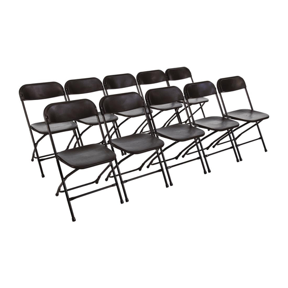 Bolero leichtgewichtige Klappstühle schwarz (10 Stück) 1 Bolero leichtgewichtige Klappstühle schwarz (10 Stück)