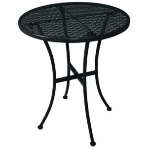 Bolero Schwarzer Stahlmuster Runder Bistro-Tisch Schwarz 600mm