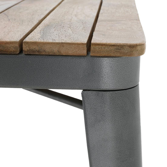 Bolero Bistro Esstisch Geschlitzte Mango Holzplatte Gewehrmetall Rahmen 650mm 4 Bolero Bistro Esstisch Geschlitzte Mango Holzplatte Gewehrmetall Rahmen 650mm