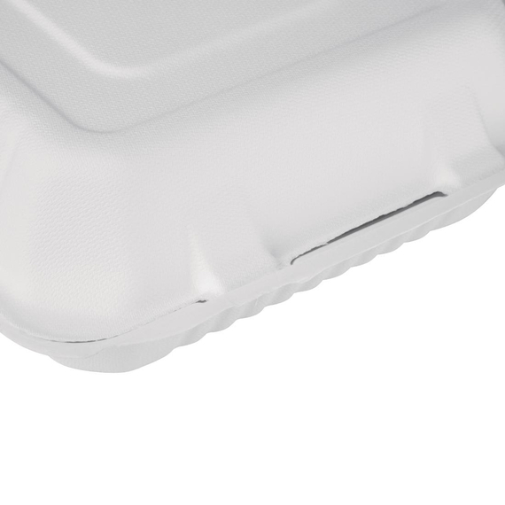 Fiesta Compostable kompostierbare Menüboxen aus Bagasse mit Klappdeckel 22,3cm (200 Stück) 4 Fiesta Compostable kompostierbare Menüboxen aus Bagasse mit Klappdeckel 22,3cm (200 Stück)