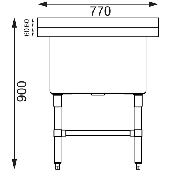Vogue tiefer Spültisch 77cm lang 7 Vogue tiefer Spültisch 77cm lang