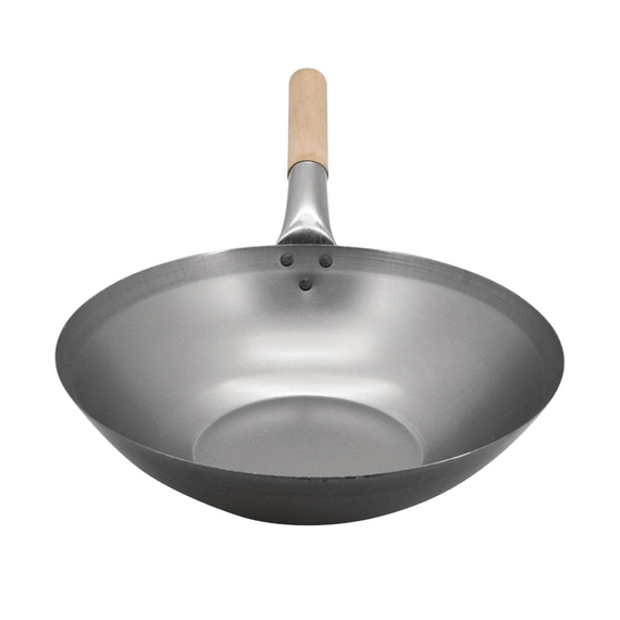 Vogue Wok aus Stahl mit flachem Boden 330mm 1 Vogue Wok aus Stahl mit flachem Boden 330mm