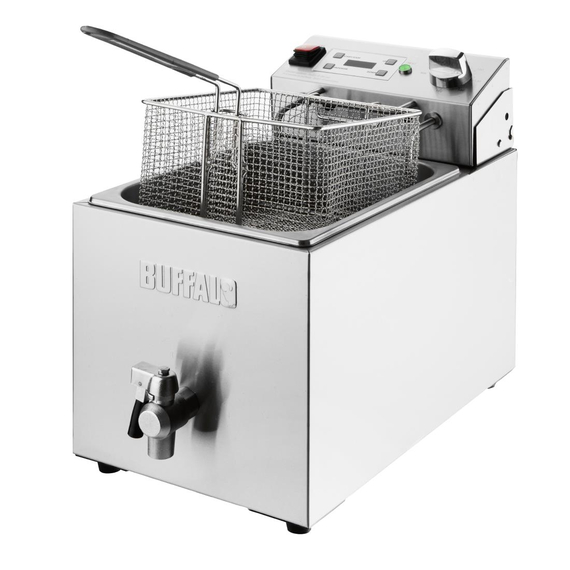 Buffalo Einzelne elektrische Fritteuse mit Timer 8Ltr 4 Buffalo Einzelne elektrische Fritteuse mit Timer 8Ltr