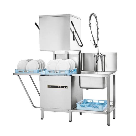 Hobart Ecomax Haubenspülmaschine H604-10B mit integrierte Klarspüldosierpumpe 1 Hobart Ecomax Haubenspülmaschine H604-10B mit integrierte Klarspüldosierpumpe