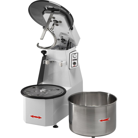 GMG Teigknetmaschine 62 Liter / 50 kg Teig, mit Zweiphasige Geschwindigkeit und Geneigtem Bedienfeld, 400 V GMG Teigknetmaschine 62 Liter / 50 kg Teig, mit Zweiphasige Geschwindigkeit und Geneigtem Bedienfeld, 400 V