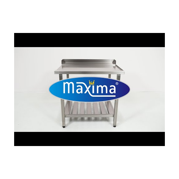 Maxima Gastro Geschirrspültisch - 120 x 75 cm - rechts - mit Backsplash und Lagerregal 4 Maxima Gastro Geschirrspültisch - 120 x 75 cm - rechts - mit Backsplash und Lagerregal