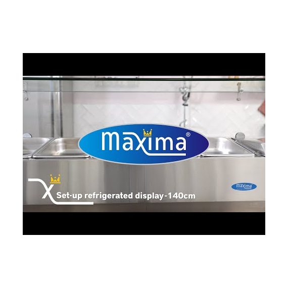Maxima Gastro Aufsatzkühlvitrine - 160 cm - Passt 7 x 1/3 GN 6 Maxima Gastro Aufsatzkühlvitrine - 160 cm - Passt 7 x 1/3 GN