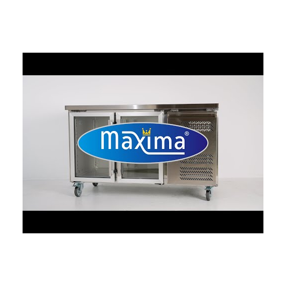 Maxima Gastro Kühltisch - 136 cm - 2 Glastüren 1 Maxima Gastro Kühltisch - 136 cm - 2 Glastüren