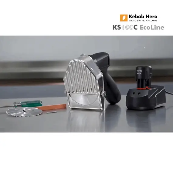 Kebab Hero KS100C EcoLine Dönermesser kabellos mit Akku Ø 100 mm 4 Kebab Hero KS100C EcoLine Dönermesser kabellos mit Akku Ø 100 mm