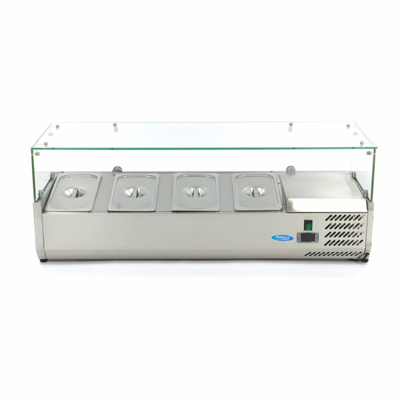 Maxima Gastro Aufsatzkühlvitrine - 120 cm - Passt 4 x 1/3 GN 1 Maxima Gastro Aufsatzkühlvitrine - 120 cm - Passt 4 x 1/3 GN