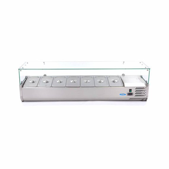 Maxima Gastro Aufsatzkühlvitrine - 160 cm - Passt 7 x 1/3 GN 1 Maxima Gastro Aufsatzkühlvitrine - 160 cm - Passt 7 x 1/3 GN
