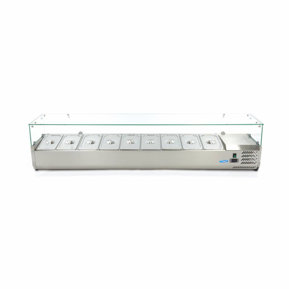 Maxima Gastro Aufsatzkühlvitrine - 200 cm - Passt 9 x 1/3 GN 1 Maxima Gastro Aufsatzkühlvitrine - 200 cm - Passt 9 x 1/3 GN