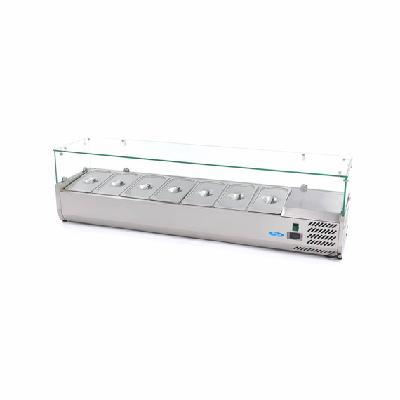 Maxima Gastro Aufsatzkühlvitrine - 160 cm - Passt 7 x 1/3 GN Maxima Gastro Aufsatzkühlvitrine - 160 cm - Passt 7 x 1/3 GN